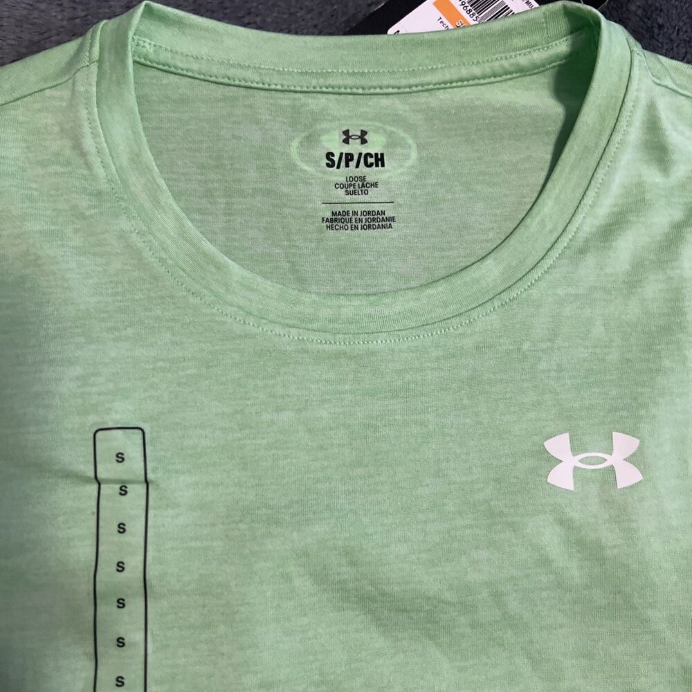 Small Women’s Under Armour Loose Tech SSC Twist Green 1384230 - Picture 3 of 8